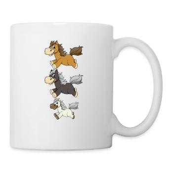 Pony Pferde Pferd Reiterin Reiter Reiten Sattel - Tasse - Weiß - Rechts