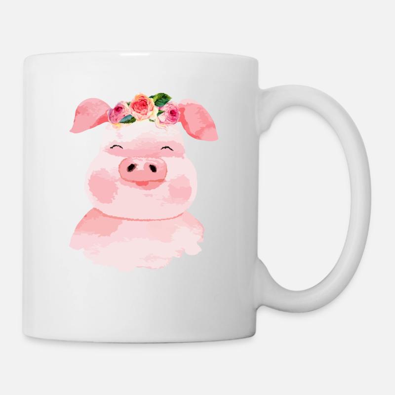 Aquarelle De Cochon - Mug blanc - blanc