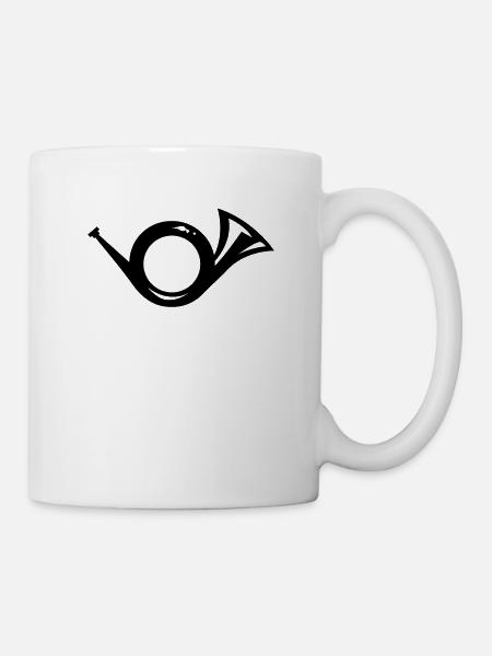 Posthorn Post Briefträger Postbote Horn Geschenk - Tasse - Weiß
