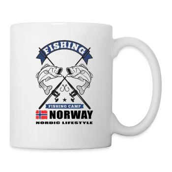Norwegen,Fischen,Angeln,Norge,Norway - Tasse - Weiß - Rechts