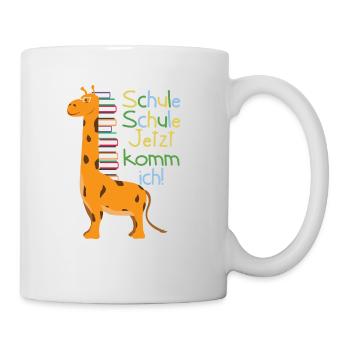 Schule Jetzt Komm Ich Einschulung Giraffe Geschenk - Tasse - Weiß - Rechts