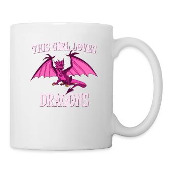 This Girl Loves Dragons, Girl Dragon Gift - Mug - white - Right
