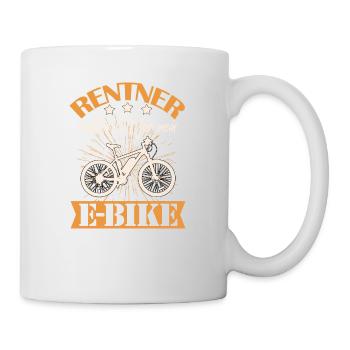 Rentner Zeit für E-Bike Pension Fahrrad Geschenk - Tasse - Weiß - Rechts