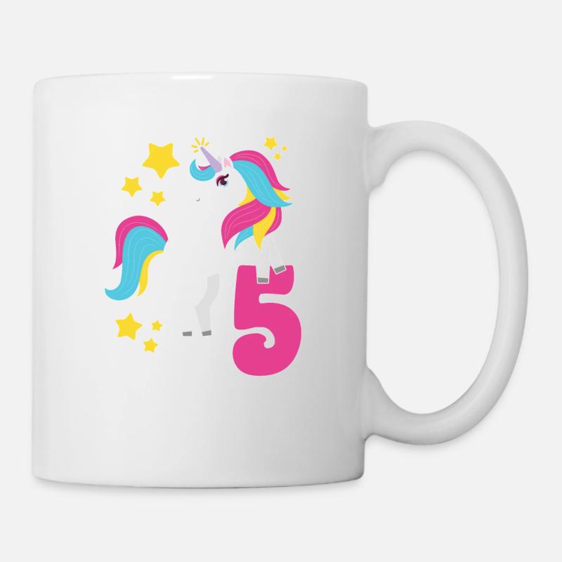 5. Geburtstag Einhorn Ich Bin Schon 5 Geschenk - Tasse - Weiß