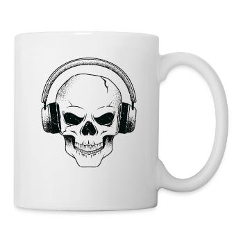 Skull DJ Music Headphone Skull Music Techno - Mug - white - Right