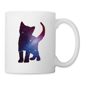 Chat Kitten Silhouette Cat Espace Espace Cadeau - Mug blanc - blanc - Droite