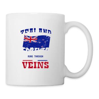 NewZealand,Flagge, Karte, neuseeland wappen - Tasse - Weiß - Rechts
