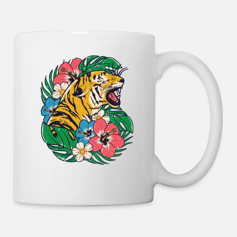Tiger Jungle cat predator tropical summer - Mug - white