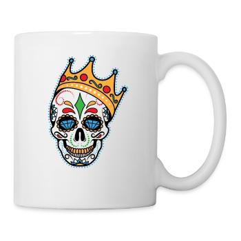 BIG Sugar Skull Old School Rap Rapper Hip Hop - Mug - white - Right