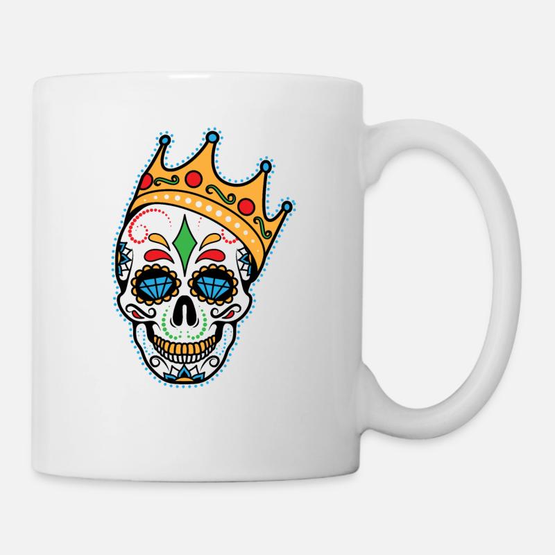 BIG Sugar Skull Old School Rap Rapper Hip Hop - Mug - white