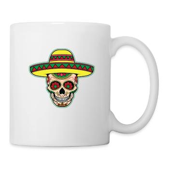 Mexican Sugar Skull Mexikaner Totenkopf - Tasse - Weiß - Rechts