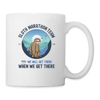 Faultier Marathon, Faultier Marathon Team - Tasse - Weiß - Rechts