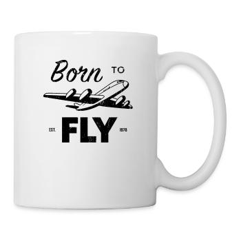 Born To Fly Shirt, Pilot Airplane - Mug - white - Right