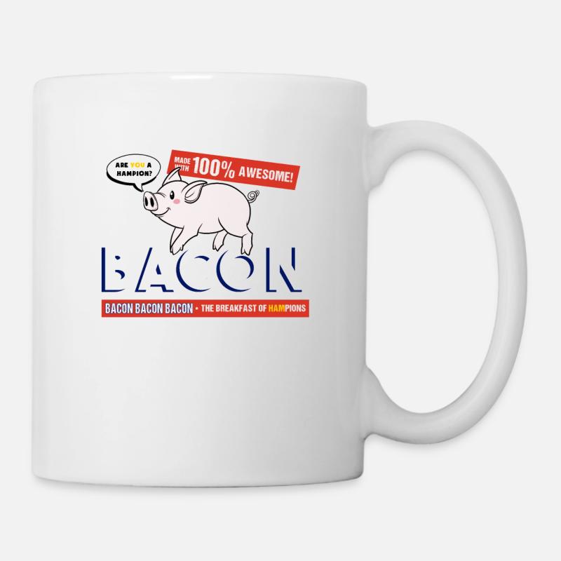 Jambon bacon porc barbecue barbecue barbecue - Mug blanc - blanc