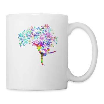 Yoga woman tree psychedelic - Mug - white - Right