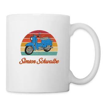 Schwalbenfahrer Simsonfahrer Schwalbe Simson KR51 - Tasse - Weiß - Rechts