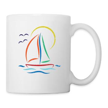 Voilier voile planche à voile - Mug blanc - blanc - Droite