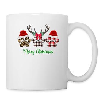 Frohe Weihnachtspfote - Tasse - Weiß - Rechts
