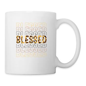 Gesegnete christliche Leopardenmuster-Glaubensgott-Bibel - Tasse - Weiß - Rechts
