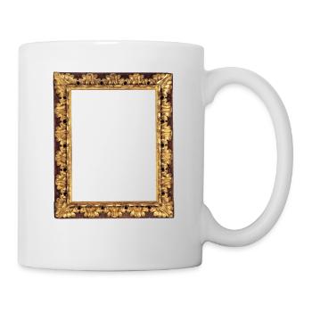 🖼️ Braun goldener Bilderrahmen - Tasse - Weiß - Rechts