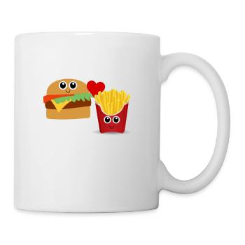 Burger fries fast food dream team gift idea - Mug - white - Right