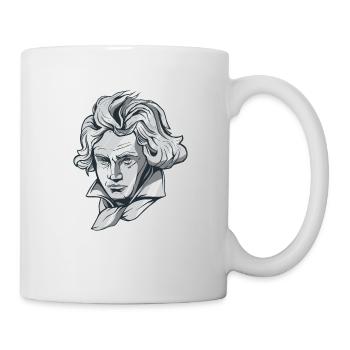 Beethoven Gesicht Büste mit Beethoven Komponist - Tasse - Weiß - Rechts