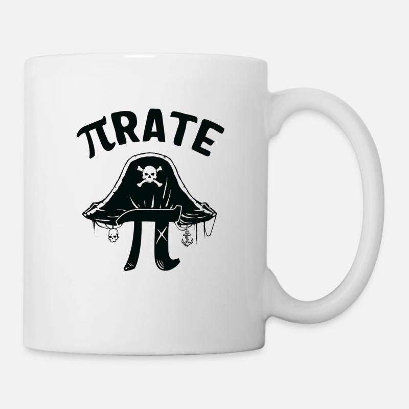 Pi Day Pirate Hat Skull Sailor Math Teacher - Mug blanc - blanc
