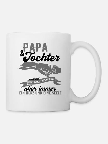 Papa Tochter Herz Seele Liebe Vatertag Vater Dad - Tasse - Weiß