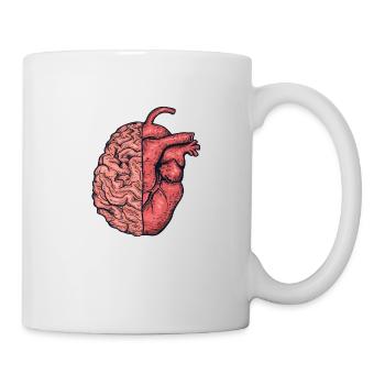 Moitié cœur, moitié cerveau esprit et émotions - Mug blanc - blanc - Droite