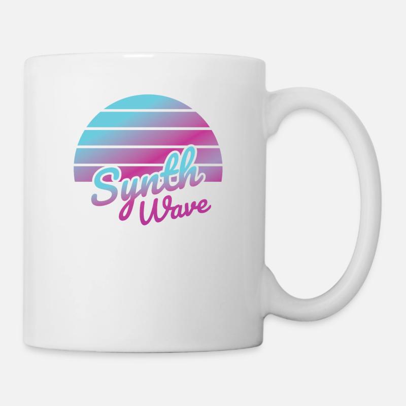 amateur de musique de synthé - Mug blanc - blanc