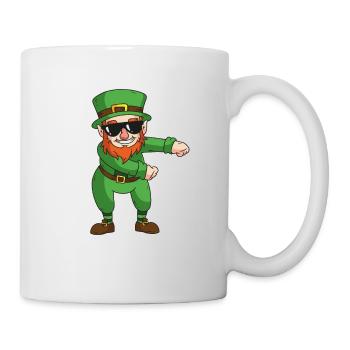 Irischer Kobold macht Zahnseide Tanz Sonnenbrille - Tasse - Weiß - Rechts