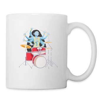 Kali Goddess Playing Drums Drummer Band - Mug - white - Right