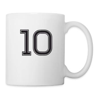 Numéro de maillot 10 - Mug blanc - blanc - Droite