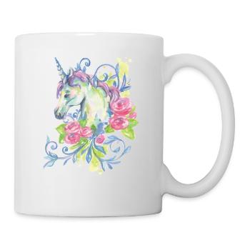 EINHORN AQUARELL - Tasse - Weiß - Rechts