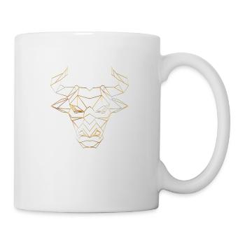 Stier Bulle Polygon Sternzeichen Ochse Geburtstag - Tasse - Weiß - Rechts