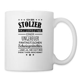 Schwiegervater Schwiegertochter Geschenk Vatertag - Tasse - Weiß - Rechts
