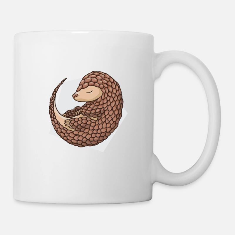 Pangolin verschlafenes Schuppentier süßes Tier - Tasse - Weiß