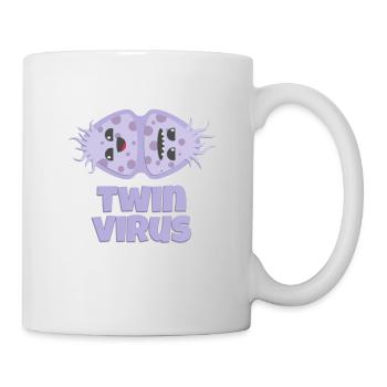 lustiges Zwilling Virus - Tasse - Weiß - Rechts