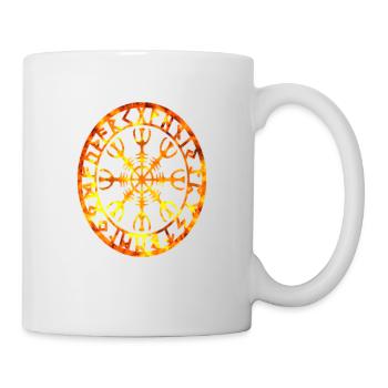 Wikinger Symbol Feuer Flammen Nordische Wikinger Geschenk - Tasse - Weiß - Rechts