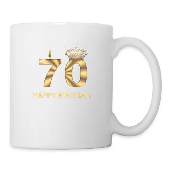Anniversaire 70 ans anniversaire joyeux anniversaire - Mug blanc - blanc - Droite