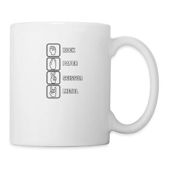 Rock paper scissor metal sign - Mug - white - Right