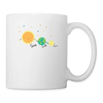 Planet friends sun earth moon - Mug - white - Right