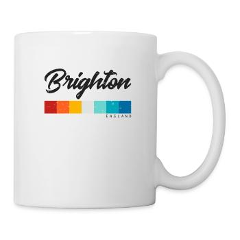 Vintage 70s 80s Style Brighton England Retro - Mug blanc - blanc - Droite