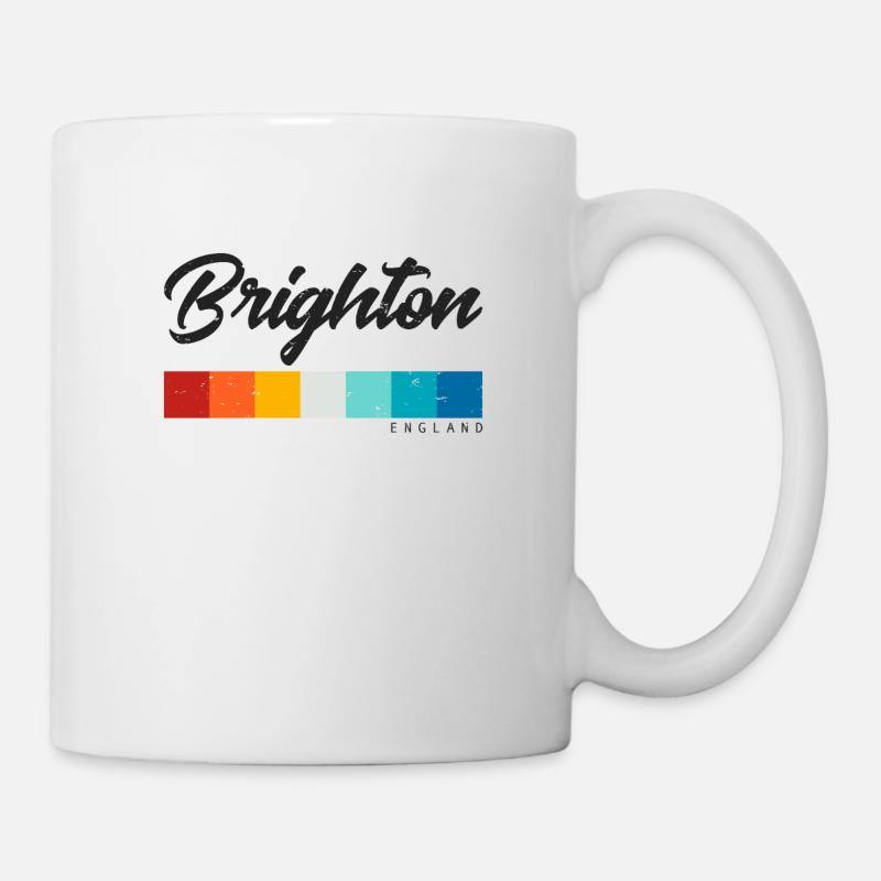 Vintage 70s 80s Style Brighton England Retro - Mug - white