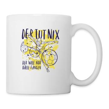 Il ne fait rien, il veut juste attraper le handball - Mug blanc - blanc - Droite