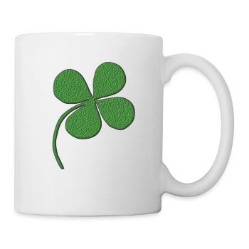 Kleeblatt vierblaettrig 3d - Tasse - Weiß - Rechts