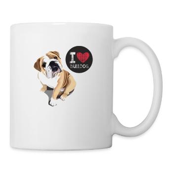 i love bulldog - Mug - white - Right