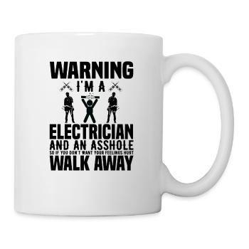 Warnung, ich bin Elektriker - Tasse - Weiß - Rechts