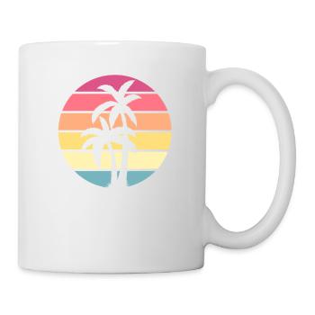 Conception de plage en détresse de palmier - Mug blanc - blanc - Droite
