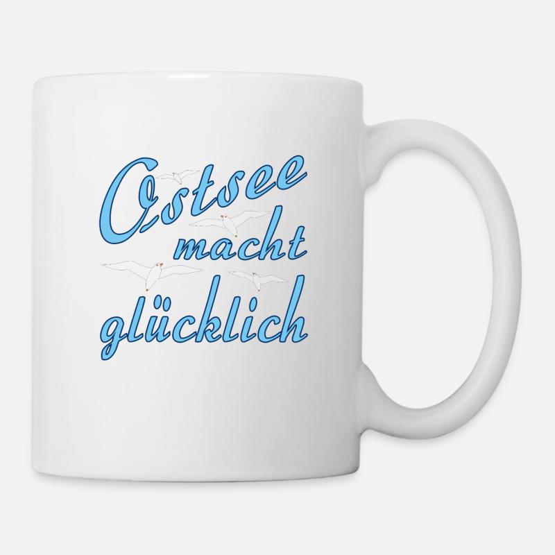 Moeven Ostsee macht gluecklich - Tasse - Weiß